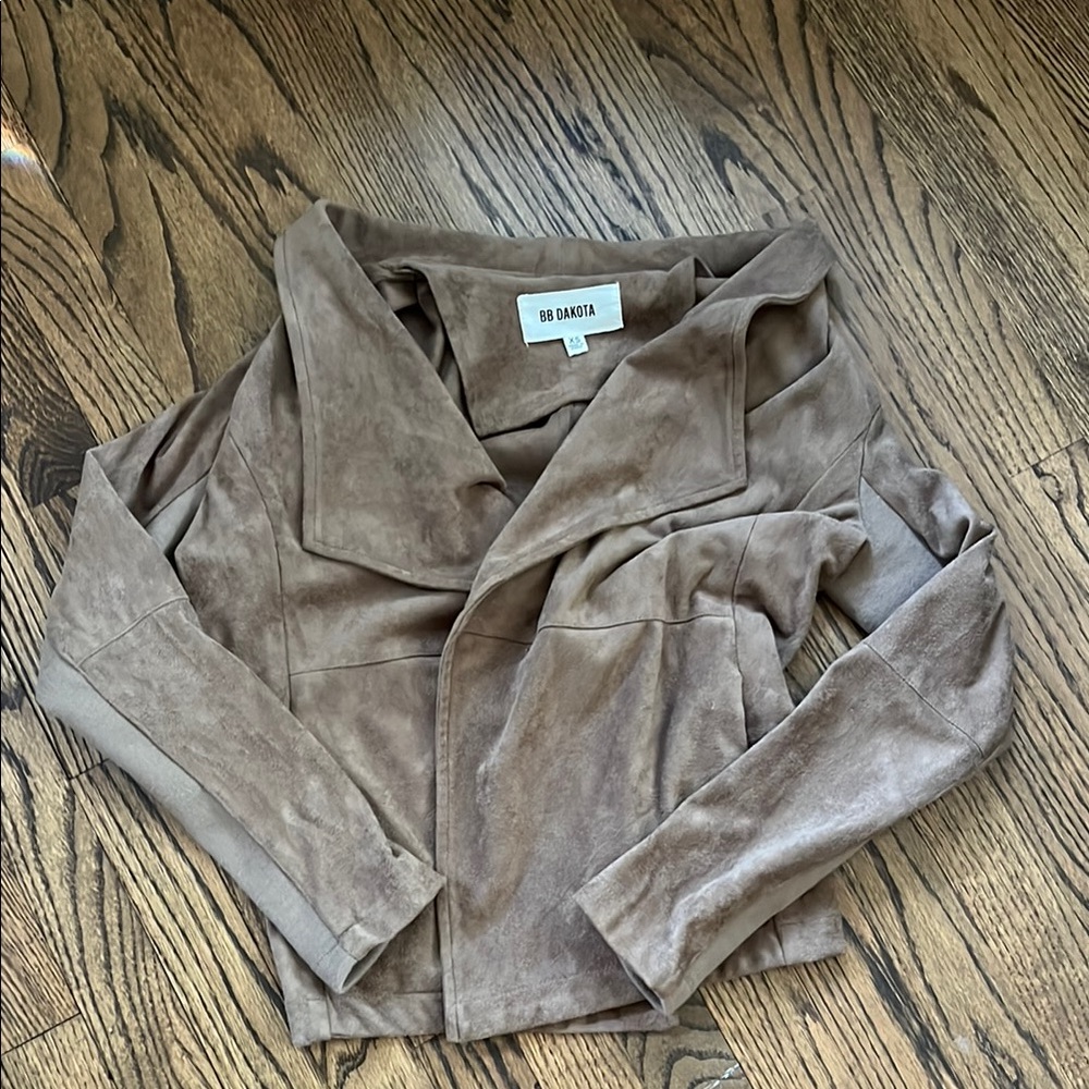 BB Dakota Tan Blazer Suede-Like Texture